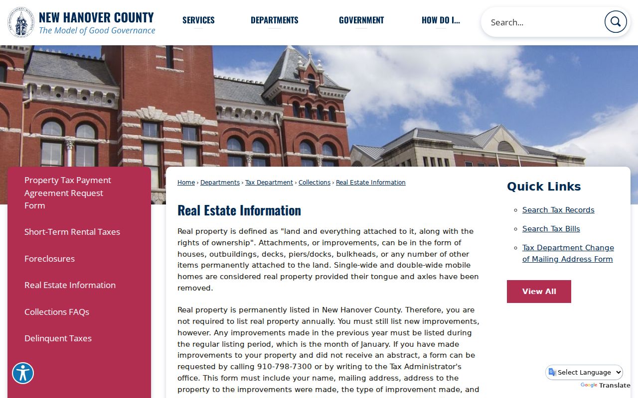 Wilmington neighbors New Hanover real estate information and parcel records