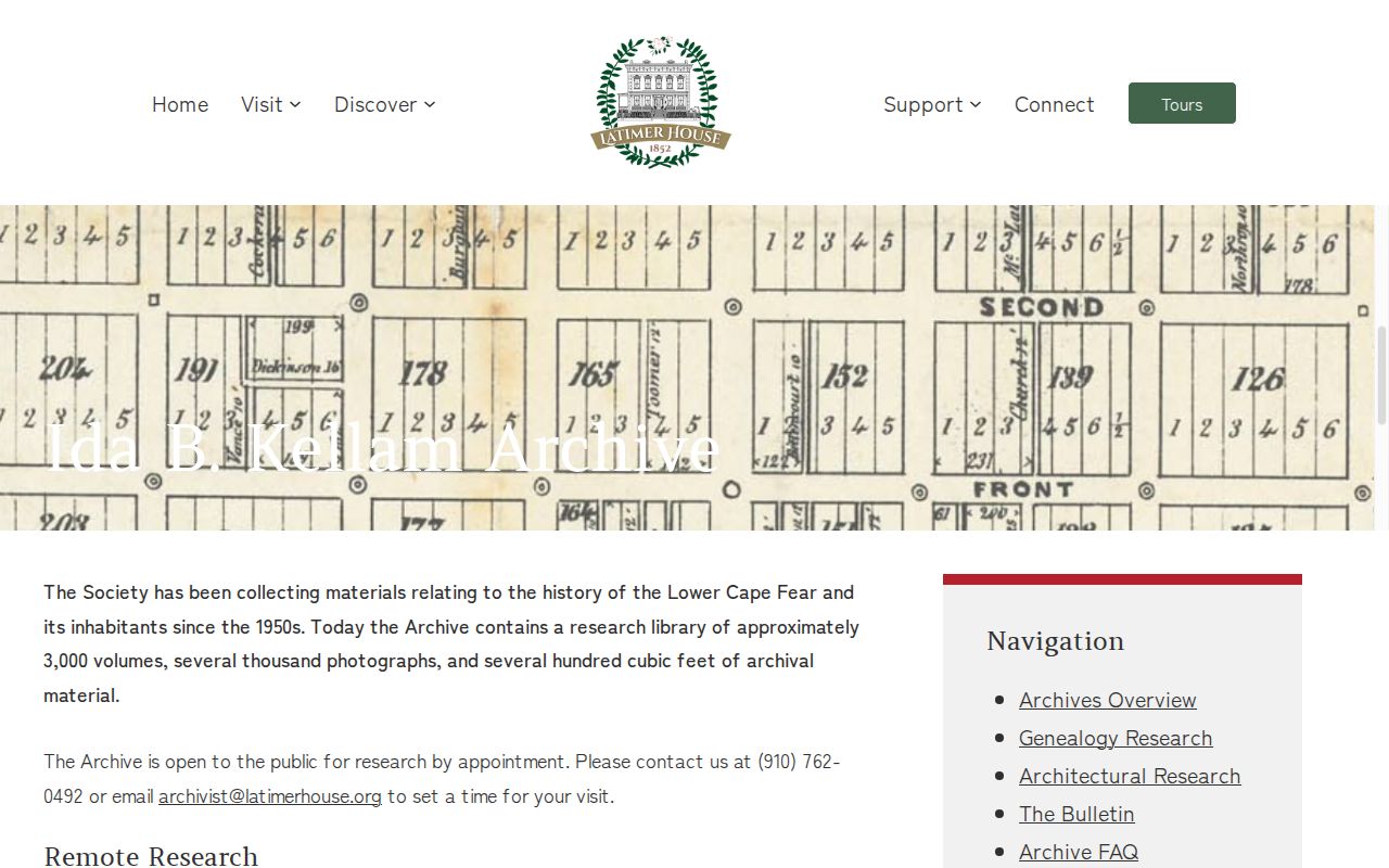 Wilmington previous residents Lower Cape Fear Historical Society archive