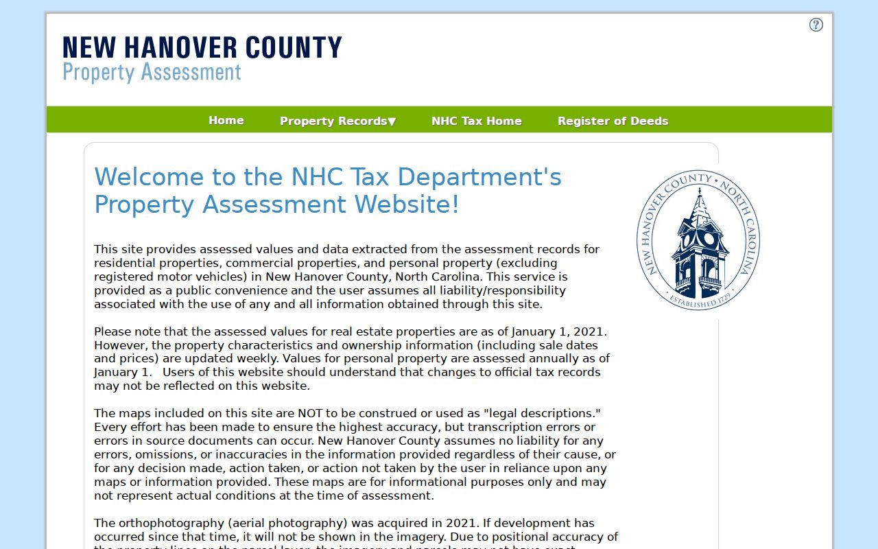 Wilmington residents directory county property search modes
