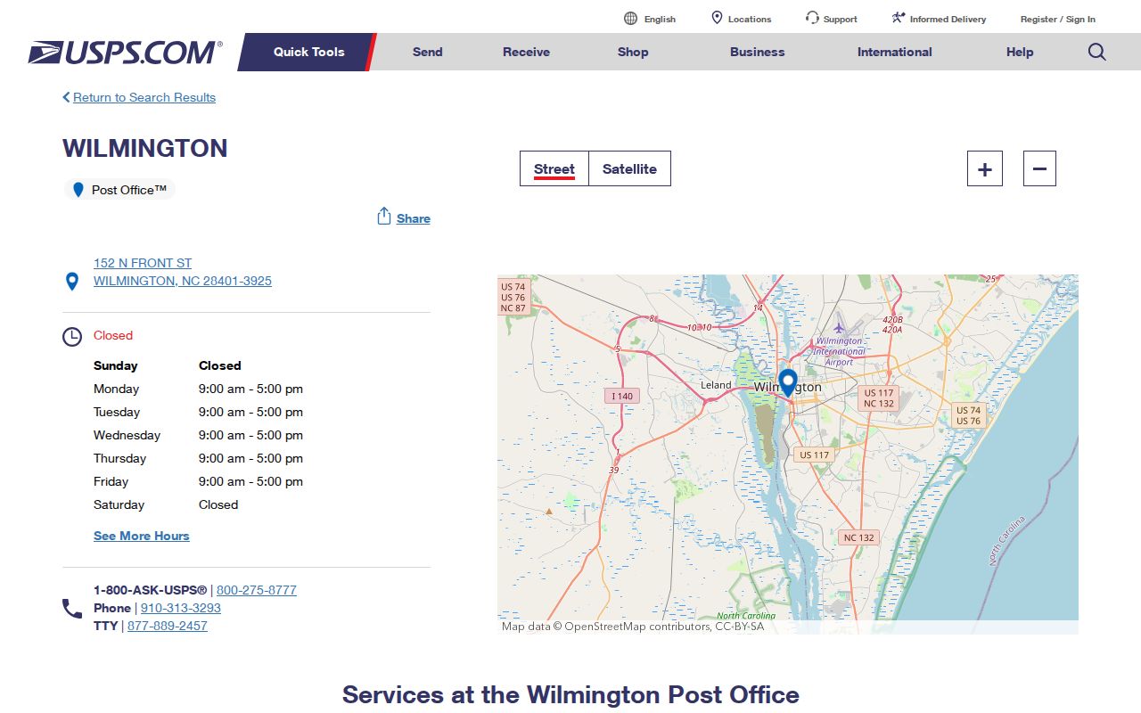Wilmington ZIP code USPS Wilmington Post Office details